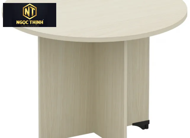 Bàn họp gỗ Melamine mặt tròn, chân chữ thập ATH1000 - ATH1200